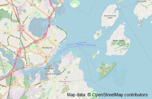 Map Portland Harbor Maine OSM